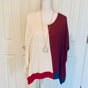 Charming Charlie’s Silk Back Asymmetrical Blouse